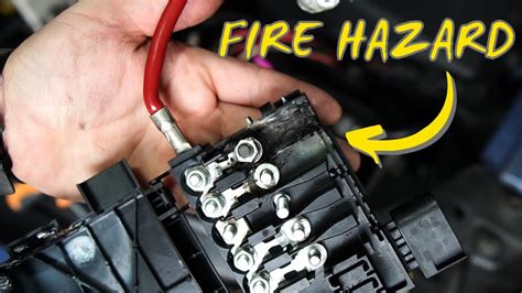 how to get melted fuse out of junction box|fuse box above battery problems.